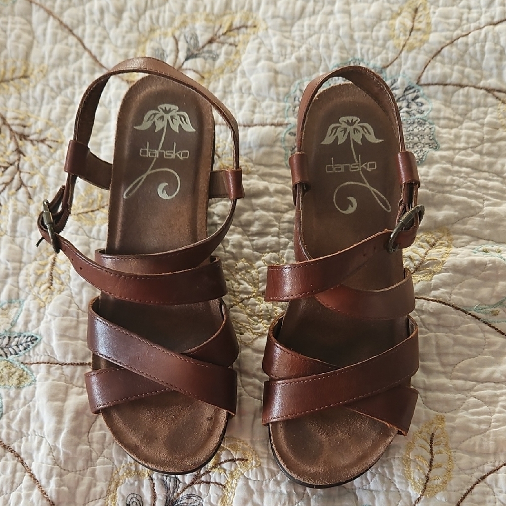 Dansko Dark Brown Strappy Sandals
